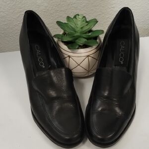 Calico Women's Black Leather Flats